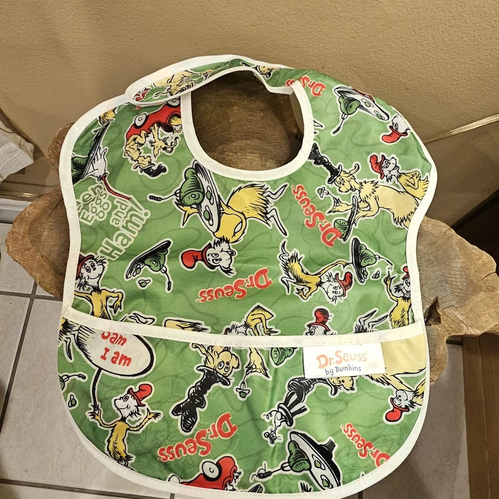 Bumpkins-Dr. Seuss Baby Bib Set - Green and Blue